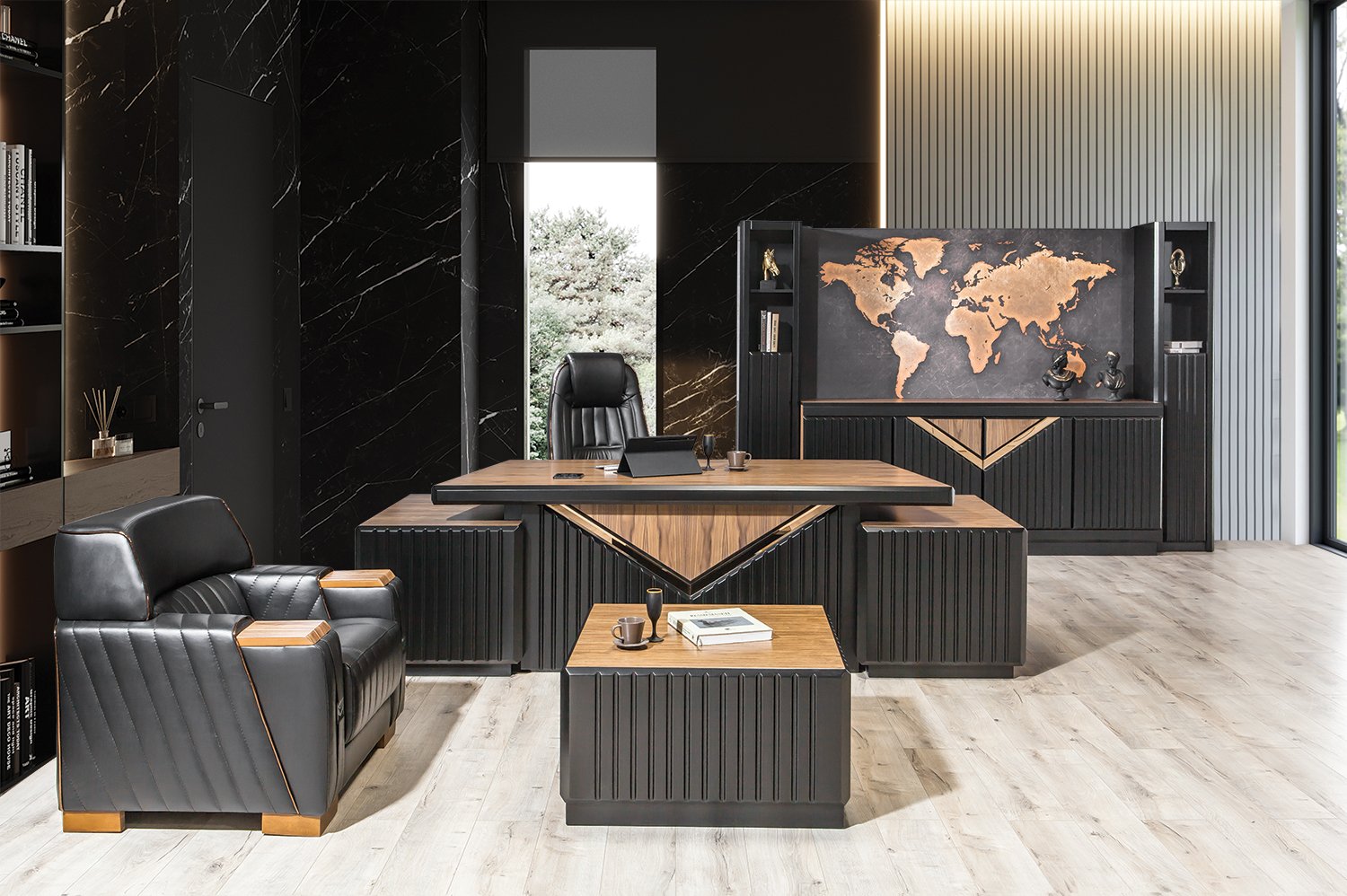 Verona Vip Makam Takımı - Ahşap Cilalı