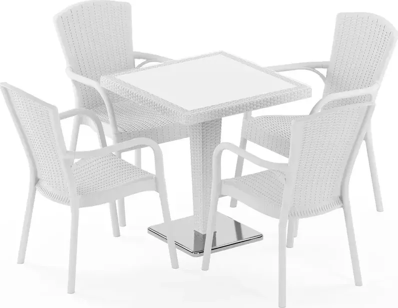 Antares Krom Ayak 70x70 ve Royal 4 Kişilik Rattan Masa Takımı