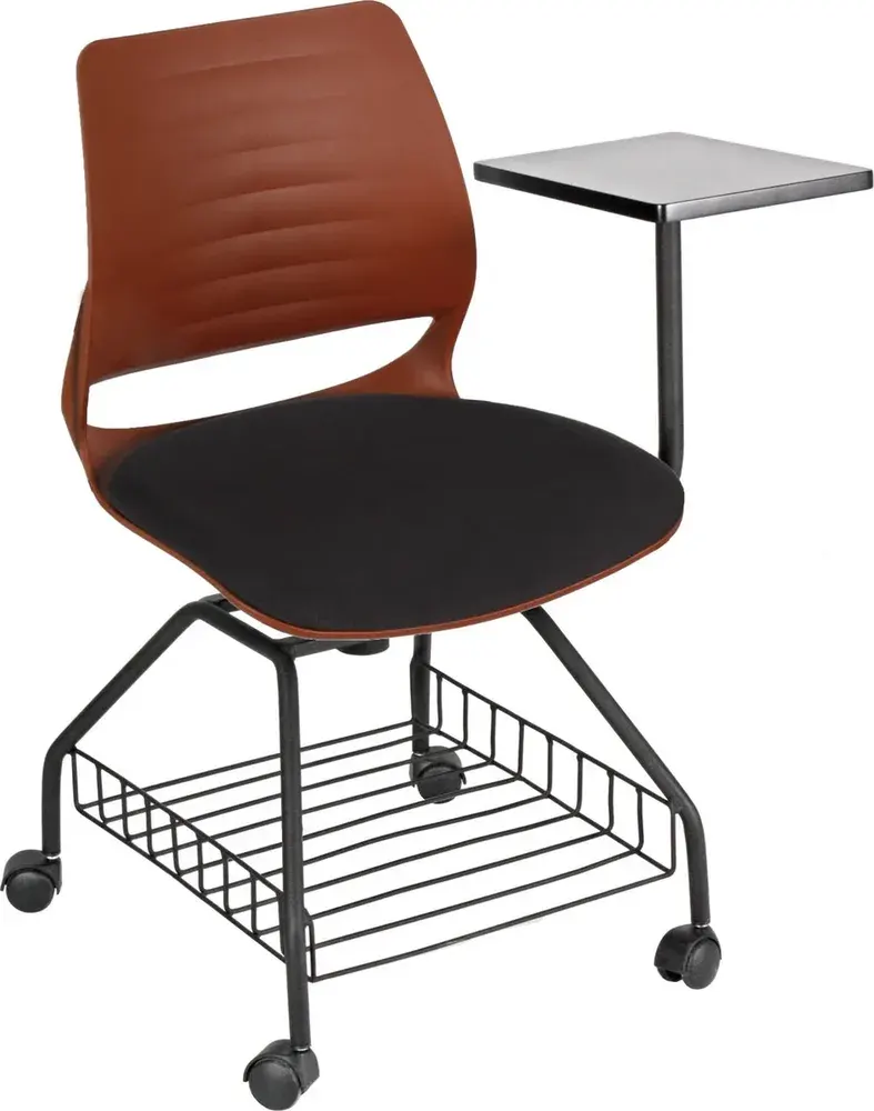 Polo Plastic Body Wood Writing Tablet Basket Painted Base Project Chairs