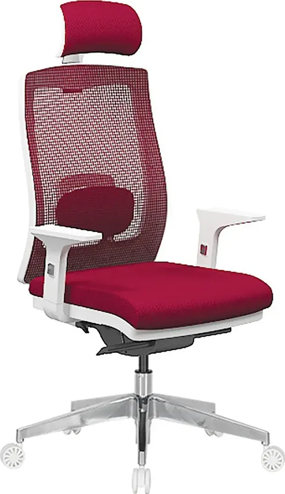 Relax White Plastic Arm Aluminum Base Mesh Chairs