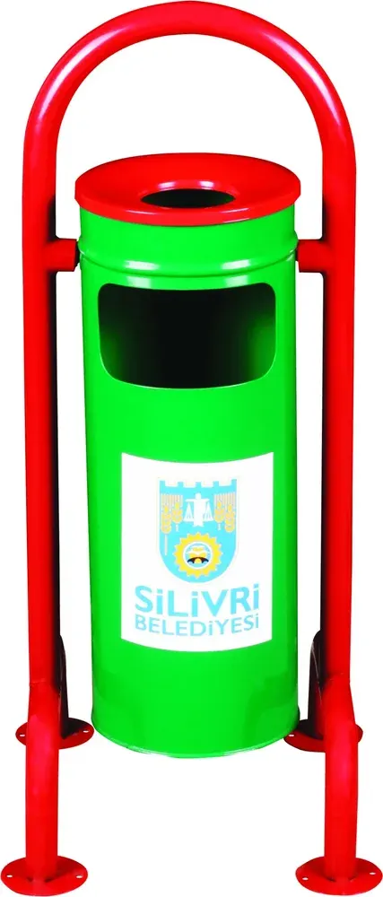 Small Four-Leg Full Stainless Outdoor Waste Bin