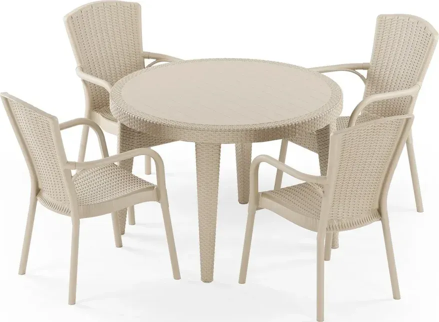 Osaka 110 ve Royal 4 Kişilik Rattan Masa Takımı