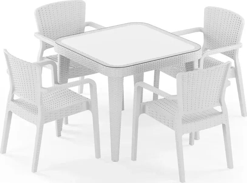 Osaka 90x90 & Antares 4-Person Table Set