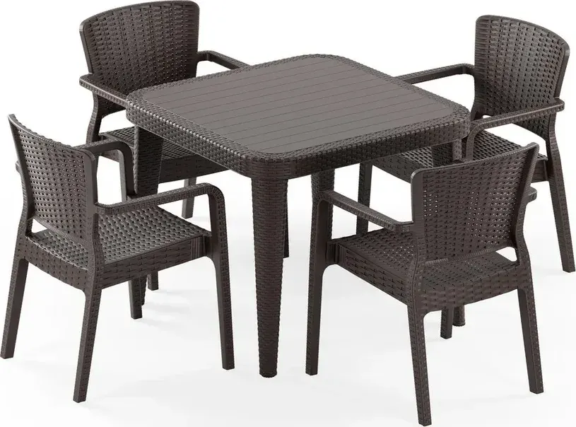 Osaka 90x90 ve Antares 4 Kişilik Rattan Masa Takımı