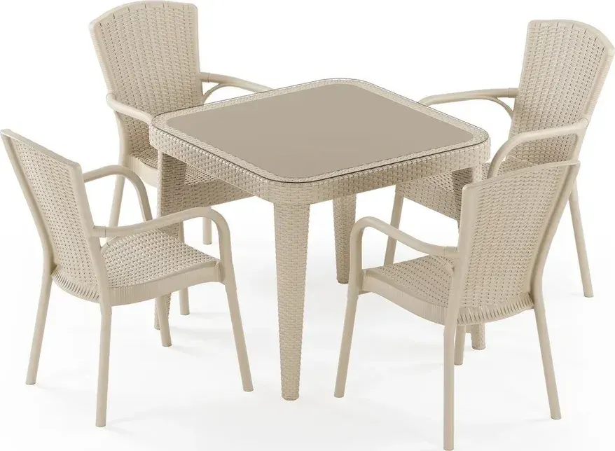 Osaka 90x90 & Royal 4-Person Table Set
