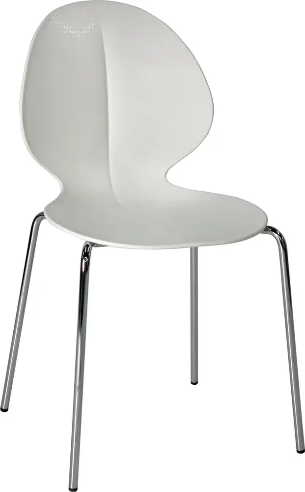 Seyga White Plastic Chrome Base Project Chairs