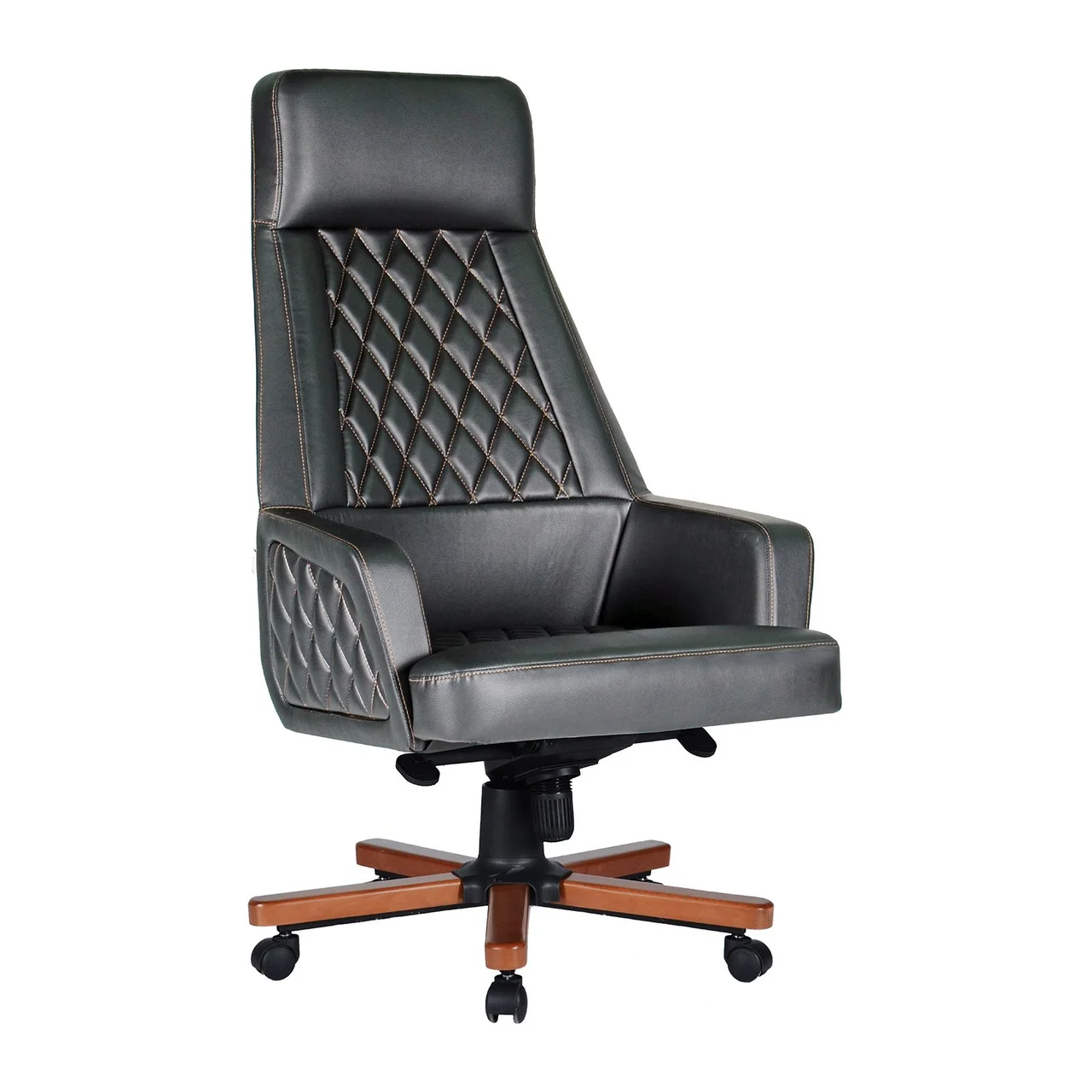 Land Yildiz Upholstered Executive Chairs with Wooden Arms