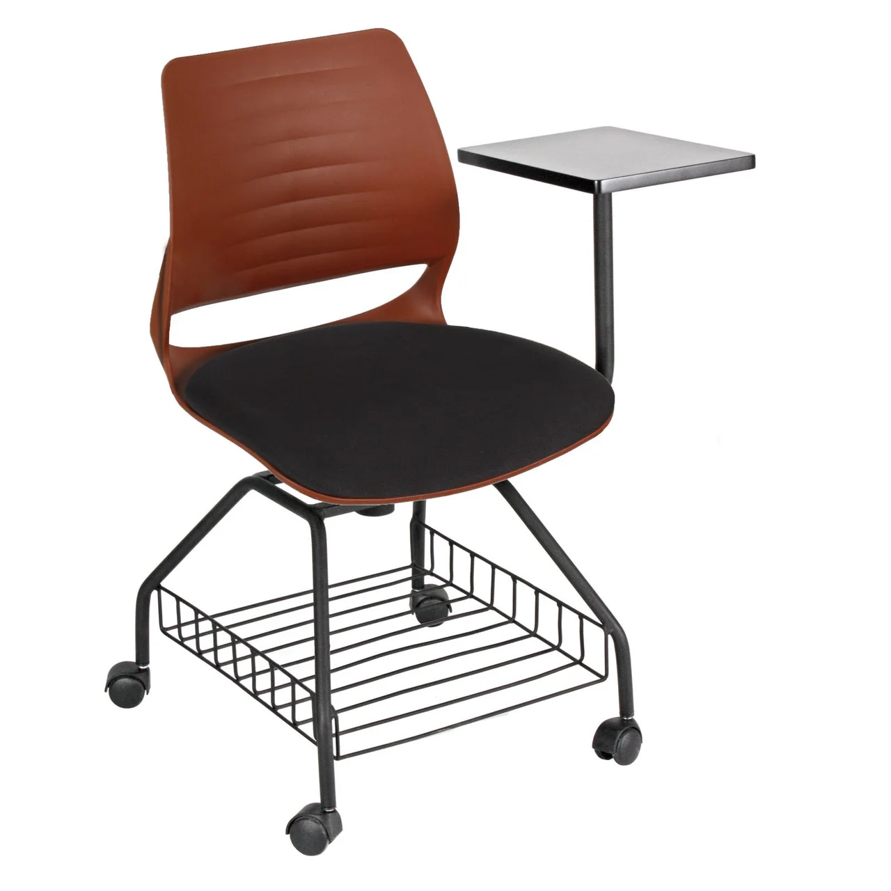 Polo Plastic Body Wood Writing Tablet Basket Painted Base Project Chairs
