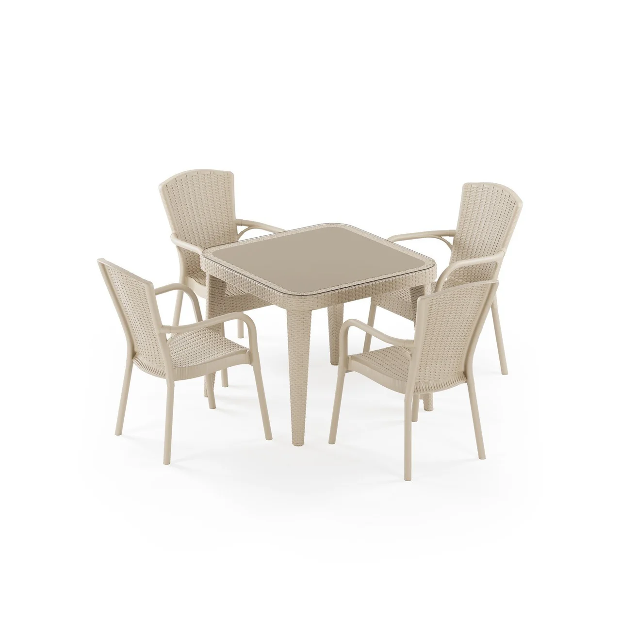 Osaka 90x90 & Royal 4-Person Table Set