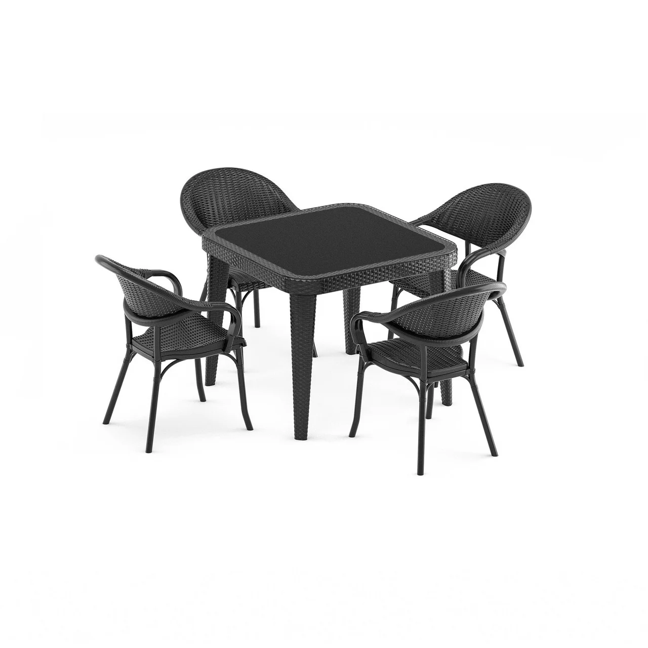 Osaka 90x90 & Flash-R 4-Person Table Set