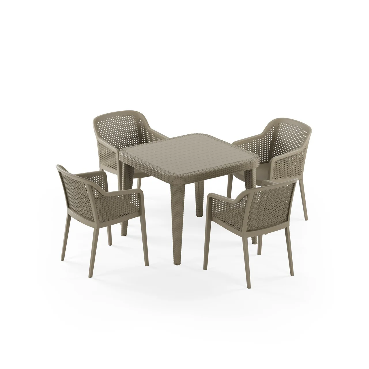 Set de Masă Ratan Osaka 90x90 și Osaka pentru 4 Persoane