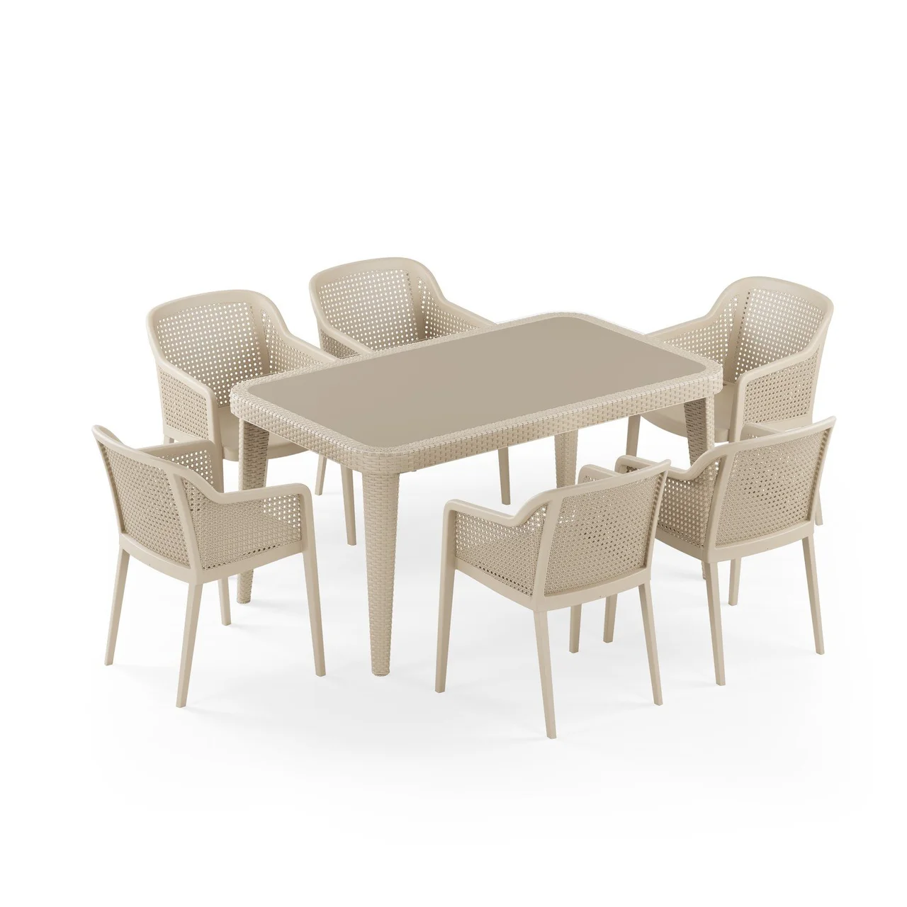 Osaka 90x150 Octa 6-Person Table Set