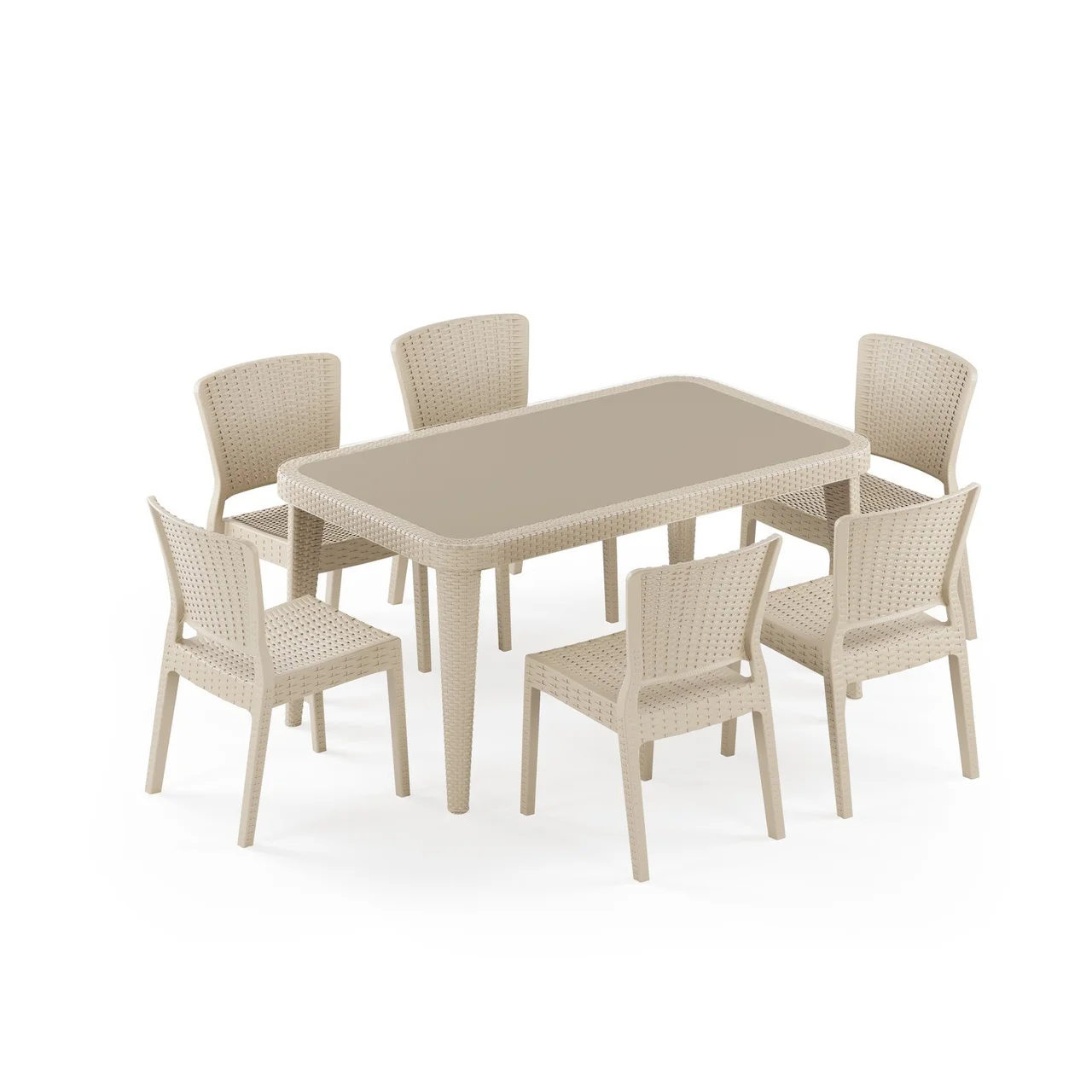 Set de Masă Osaka 90x150 cu Scaune Antares pentru 6 Persoane