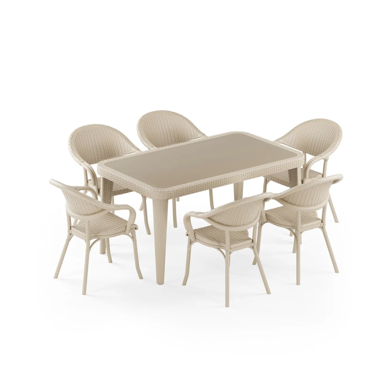 Osaka 90x150 Flash-R 6-Person Table Set