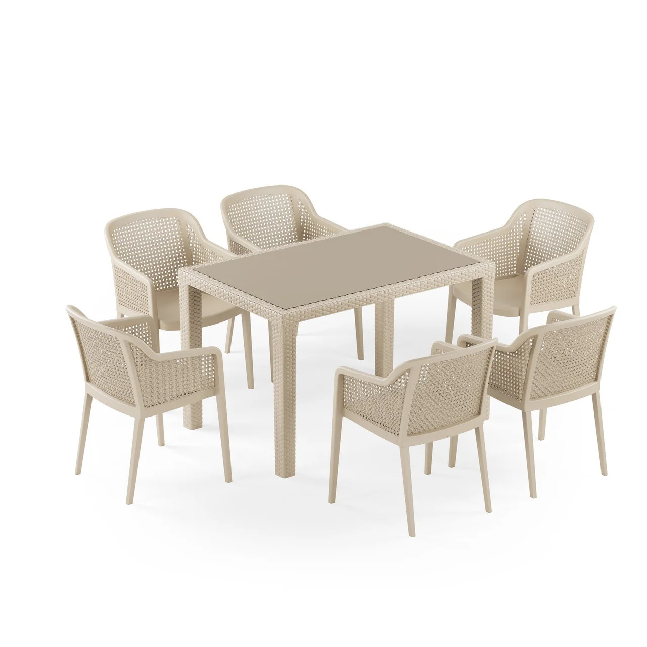 Set de Masă Rattan Antares 80x120 Octa pentru 6 Persoane