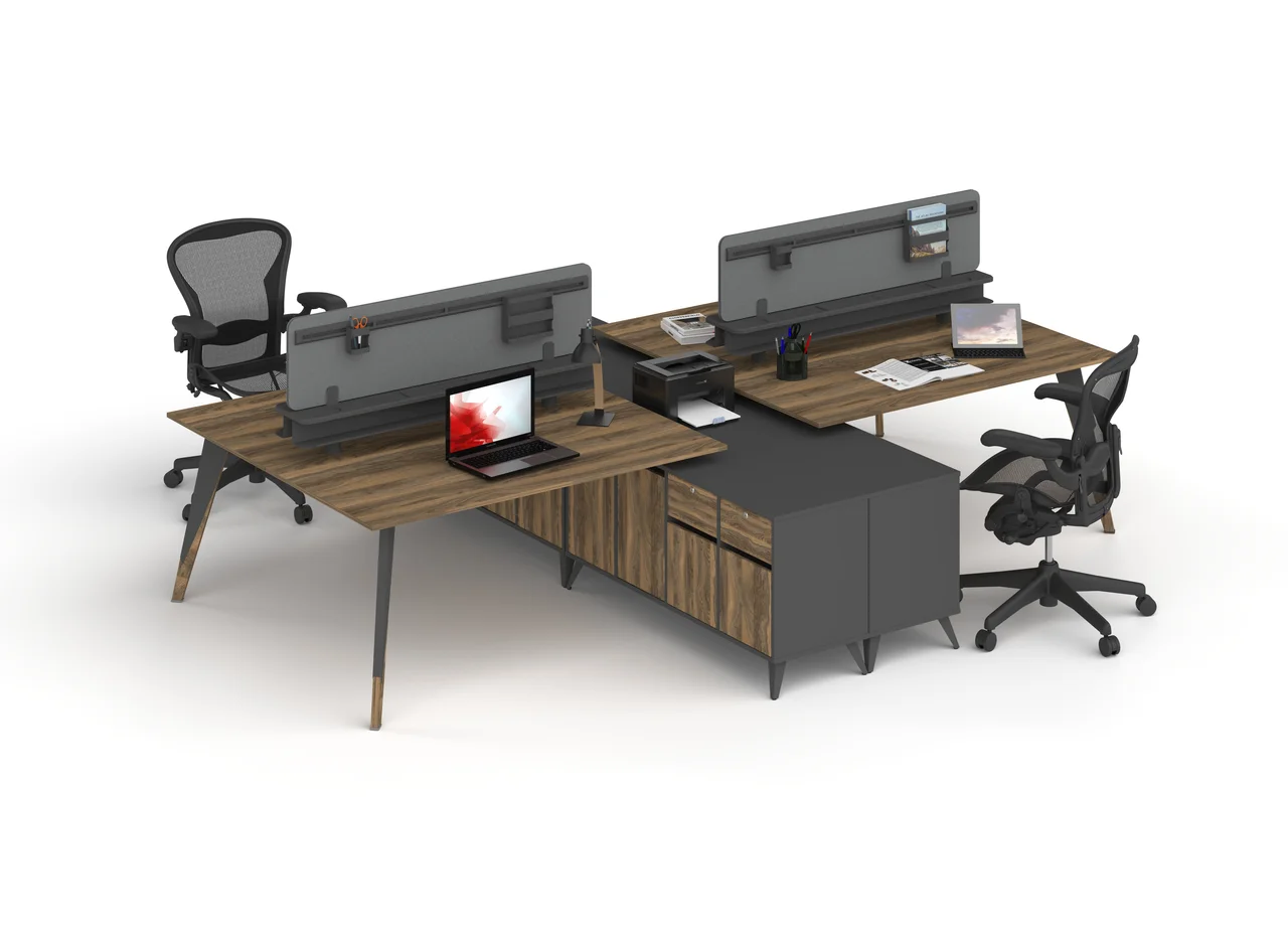 Trend Workstation - Walnut Anthracite