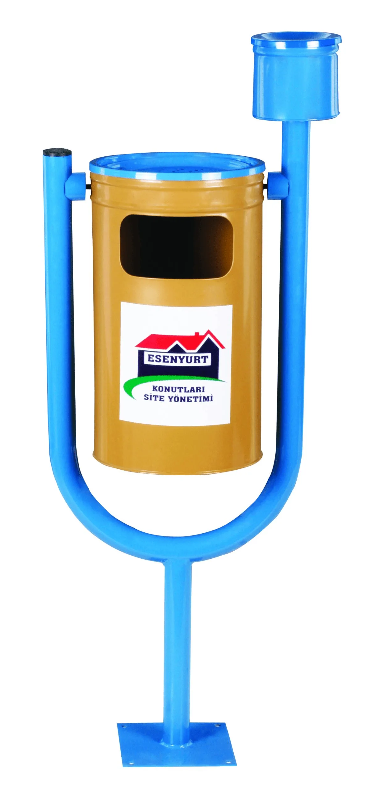 U-Type Outdoor Trash Bin with Ashtray