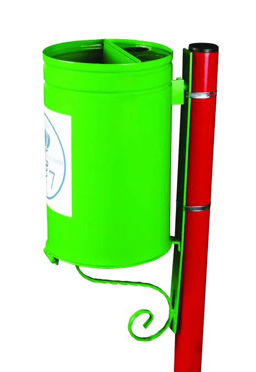 Pole-Mounted Outdoor Waste Bin