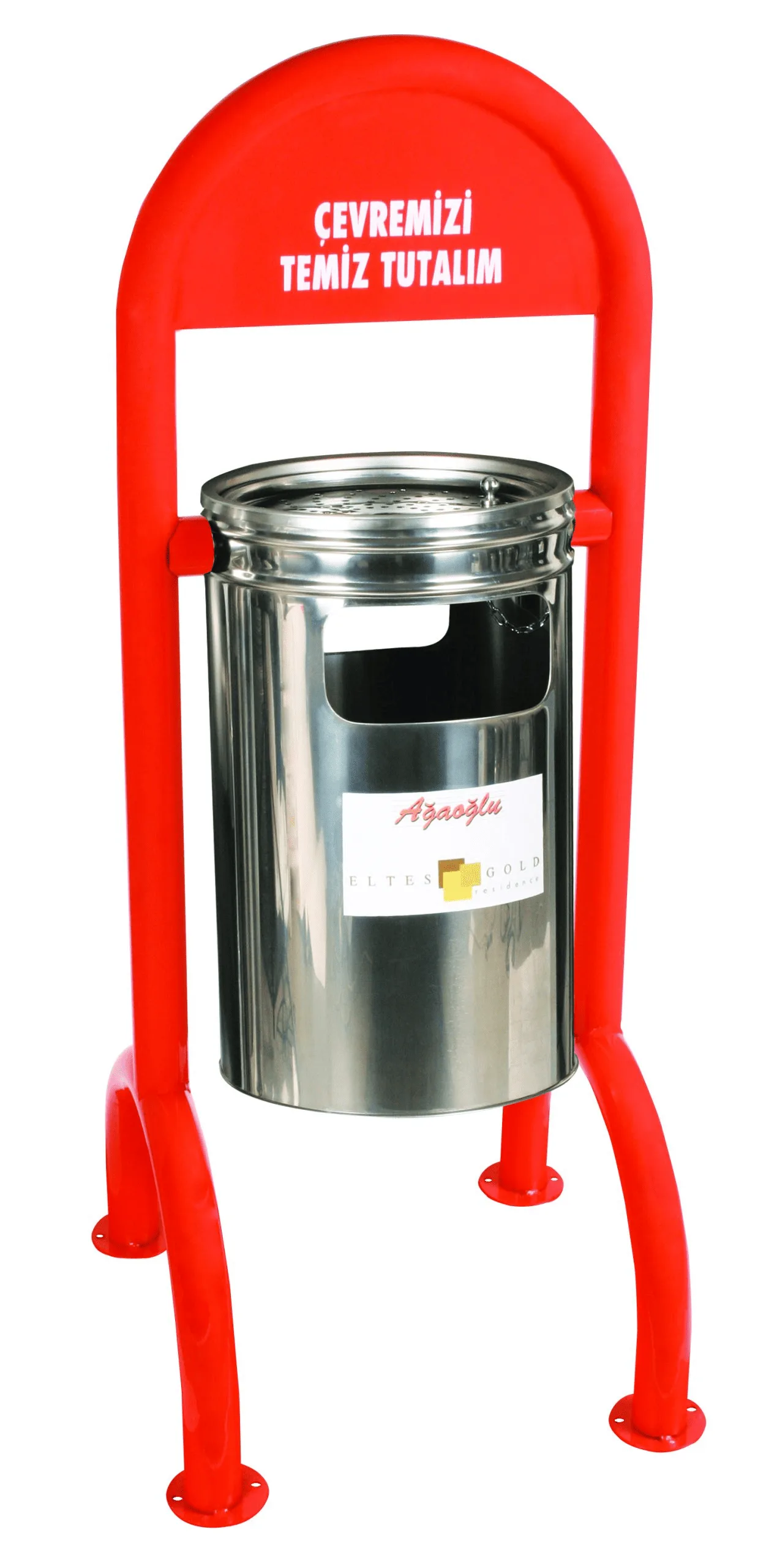 Four-Leg Painted Base Stainless Steel Outdoor Waste Bin