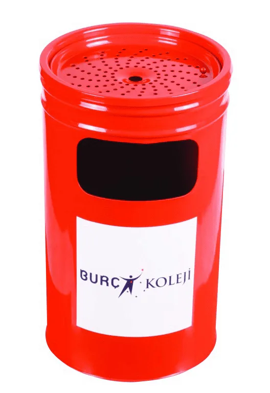 Pole-Mounted Painted Bottom-Discharge Outdoor Waste Bin