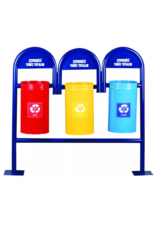3-Section Two-Legged Recycling Bin
