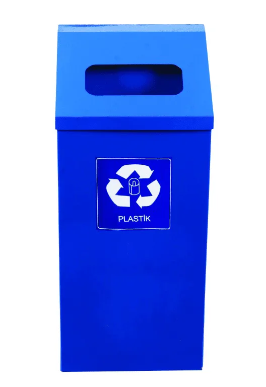 3-Section Painted Square Recycling Bin