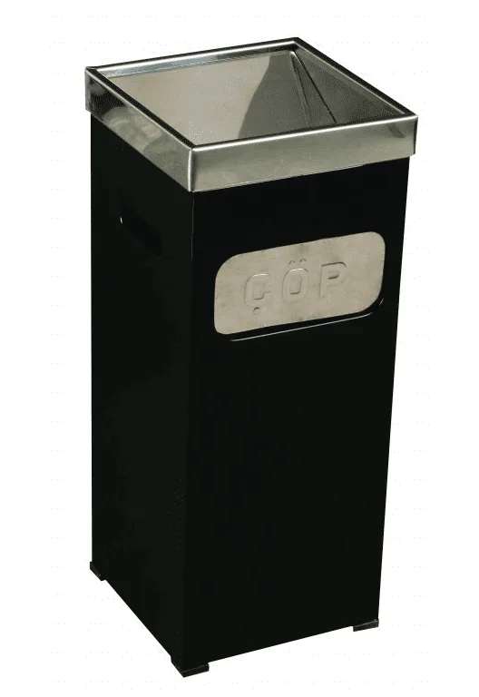 Square Stainless Ashtray Painted Waste Bin