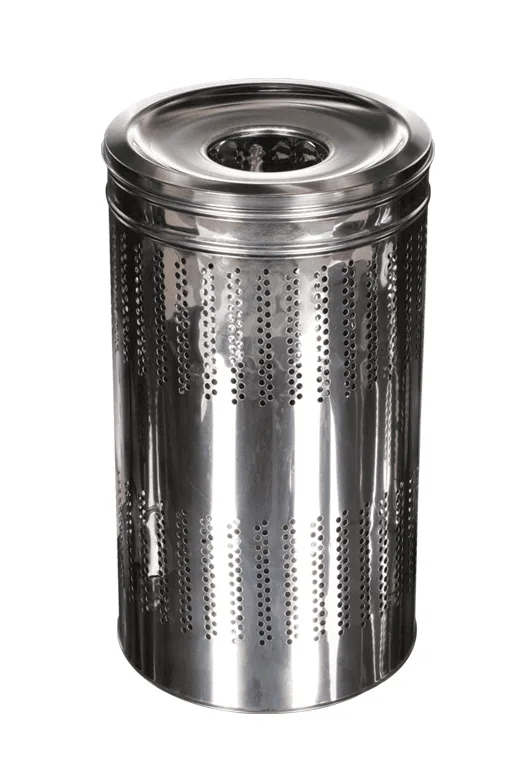 Coș de Gunoi Coloană Inox Supradimensionat