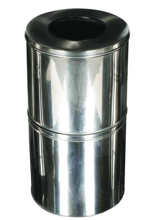 Coș de Gunoi din Inox cu Capac Dublu