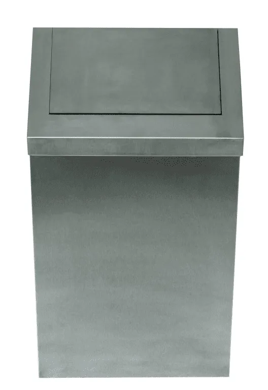 Swing-Lid Stainless Steel Waste Bin
