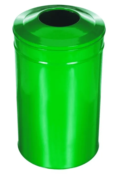 Coș de Gunoi Vopsit Verde pentru Deșeuri