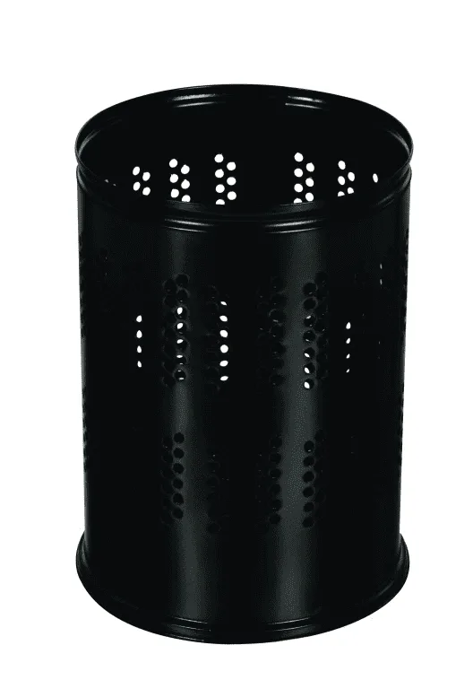 Column Waste Bin Perforated Painted