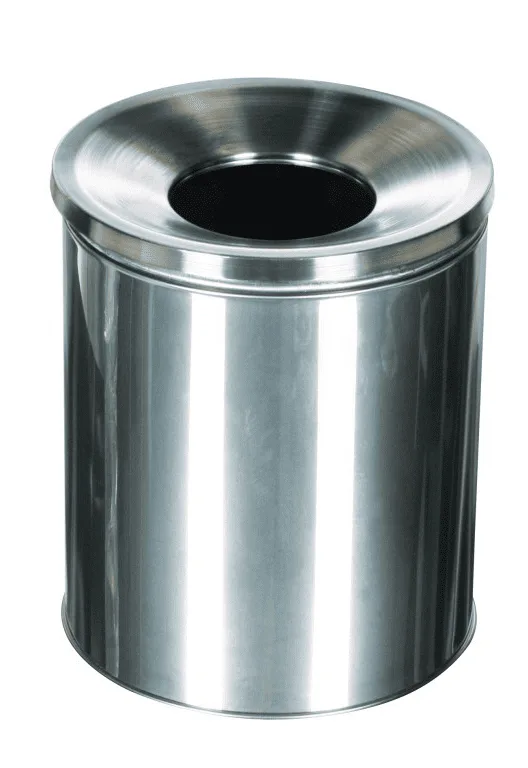Coș de Gunoi Coloană Mic Inoxidabil cu Capac