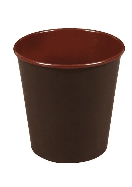 Oval Leather-Covered Waste Bin